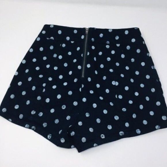 Kimchi Blue high waisted shorts blue polka dots size 4 BoxK - Picture 6 of 7